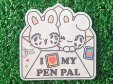 Load image into Gallery viewer, bunny besties "i love my pen pal" waterproof sticker