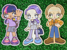 Load image into Gallery viewer, magic pony friend group gijinka waterproof sticker