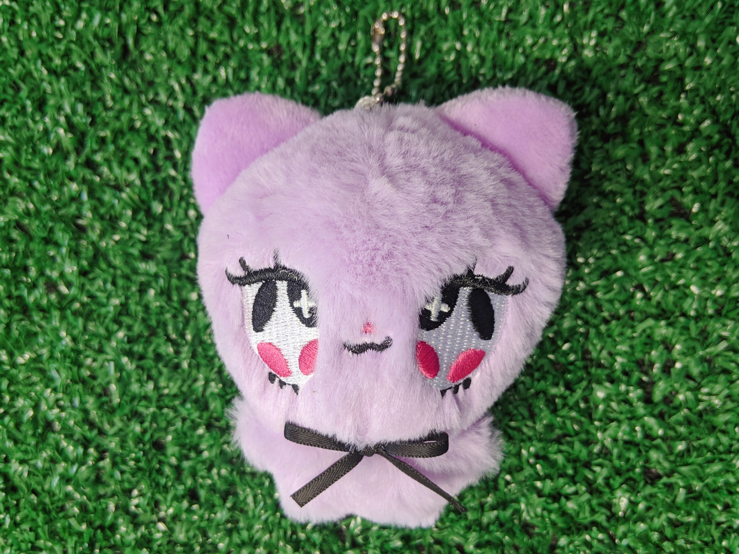 lavender kitten plush keychain