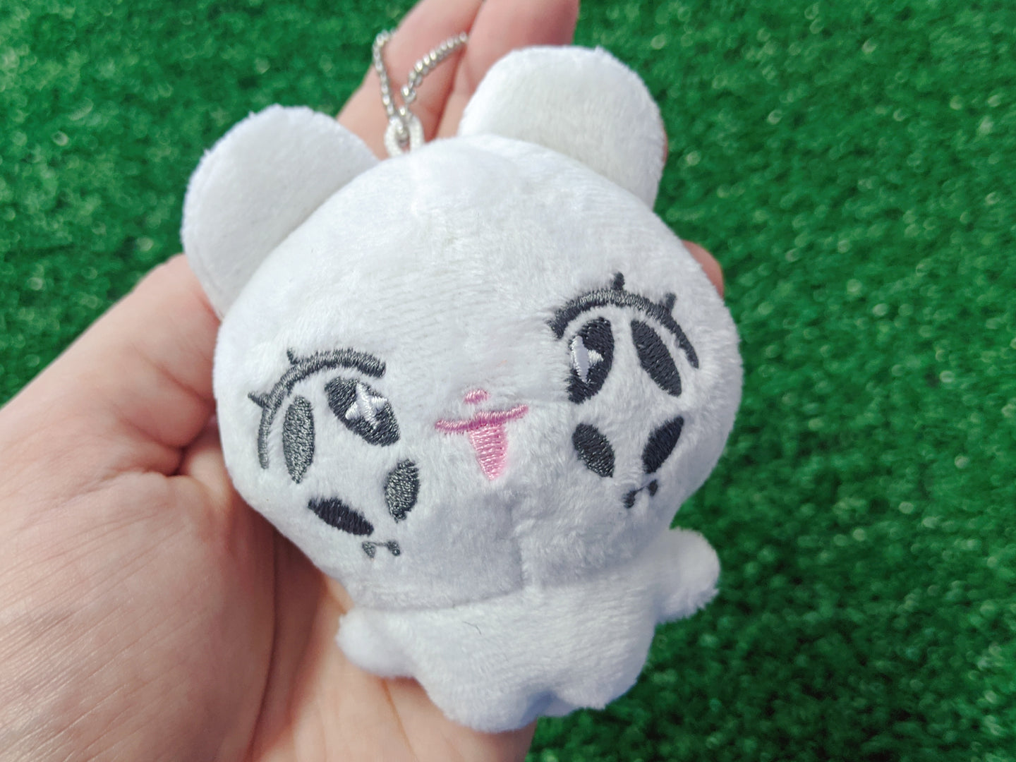 white rabbit plush keychain