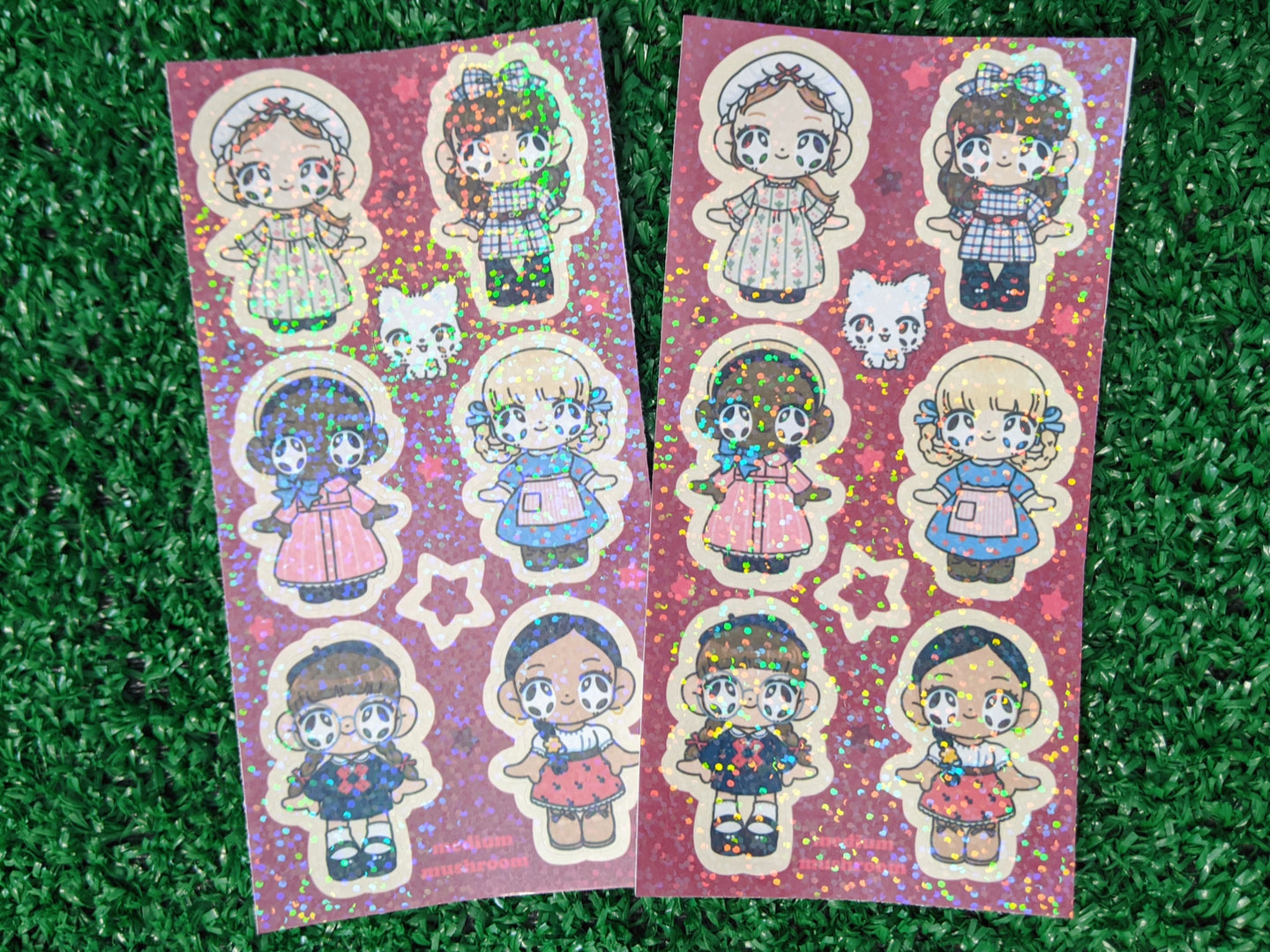 american doll holographic sticker sheet