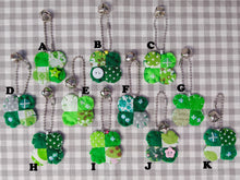 Load image into Gallery viewer, embroidered clover keychain
