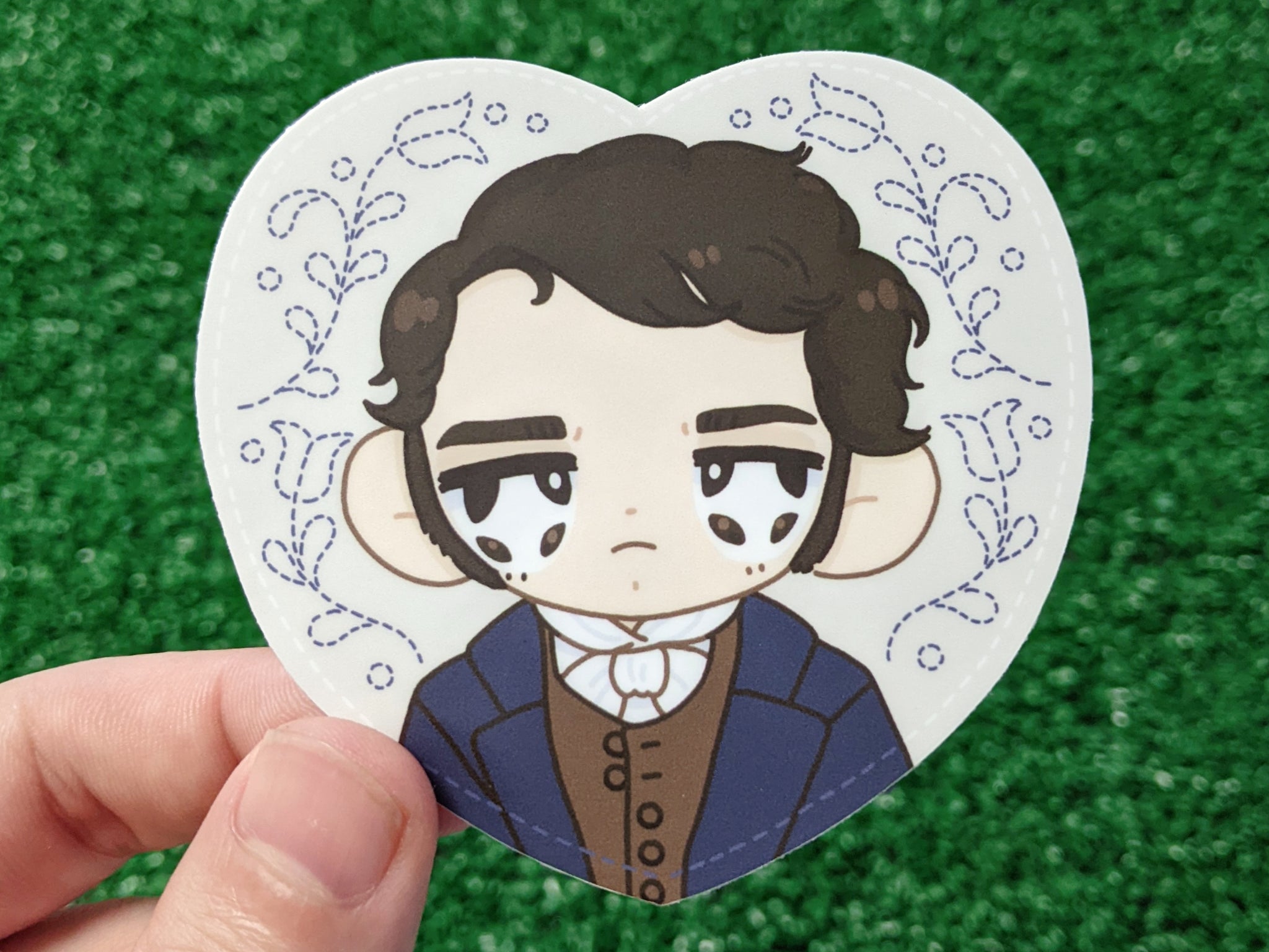 mr. darcy waterproof sticker – medium mushroom
