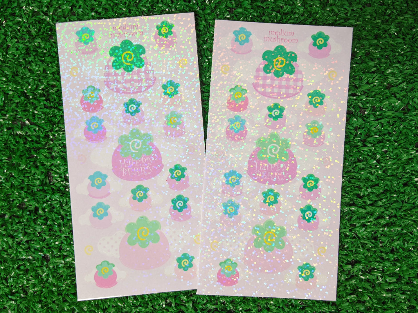 happy berry holographic sticker sheet