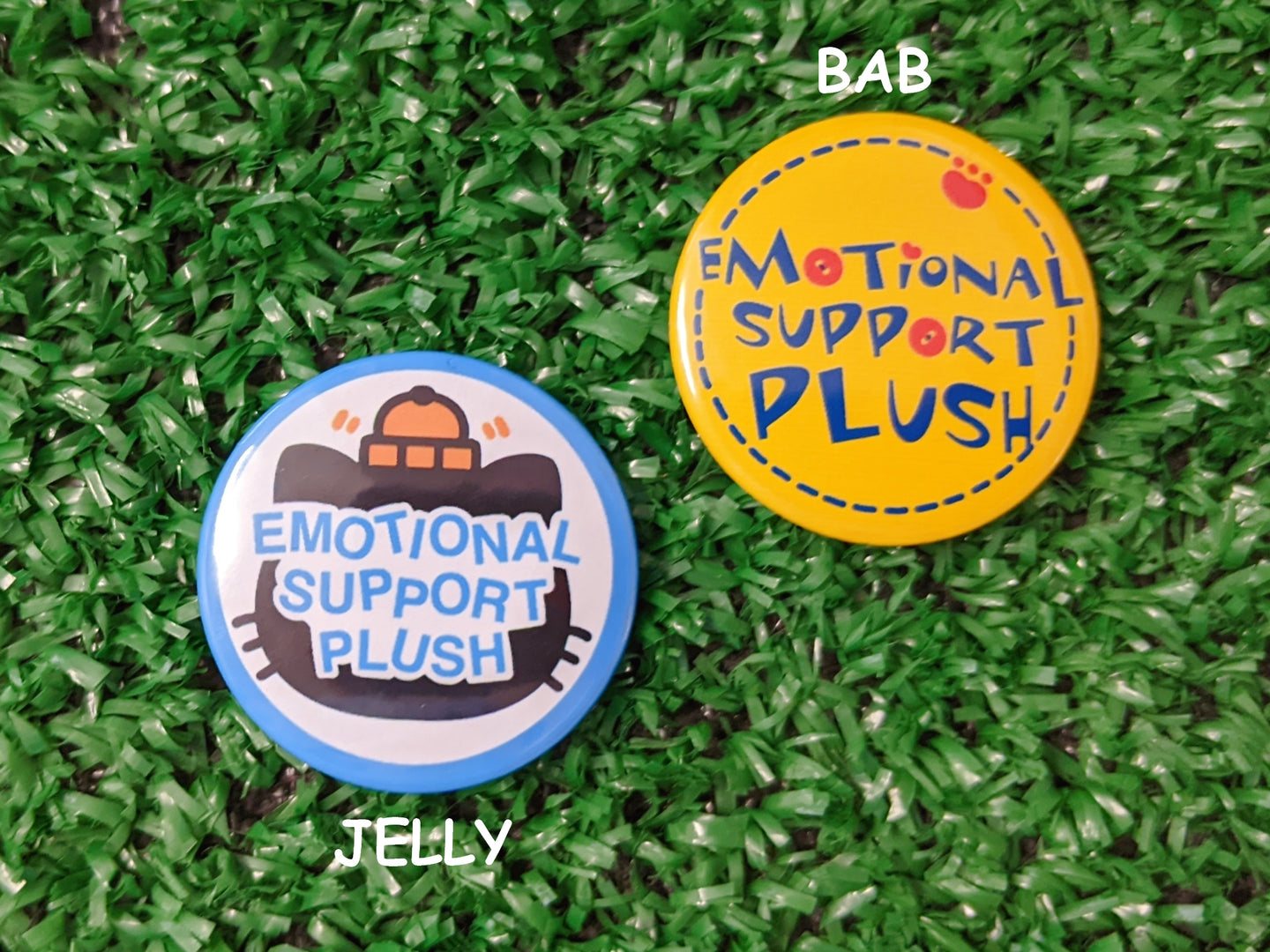 emotional support plush can badge set