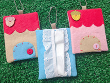 Load image into Gallery viewer, handmade cottage tissue cover keychain
