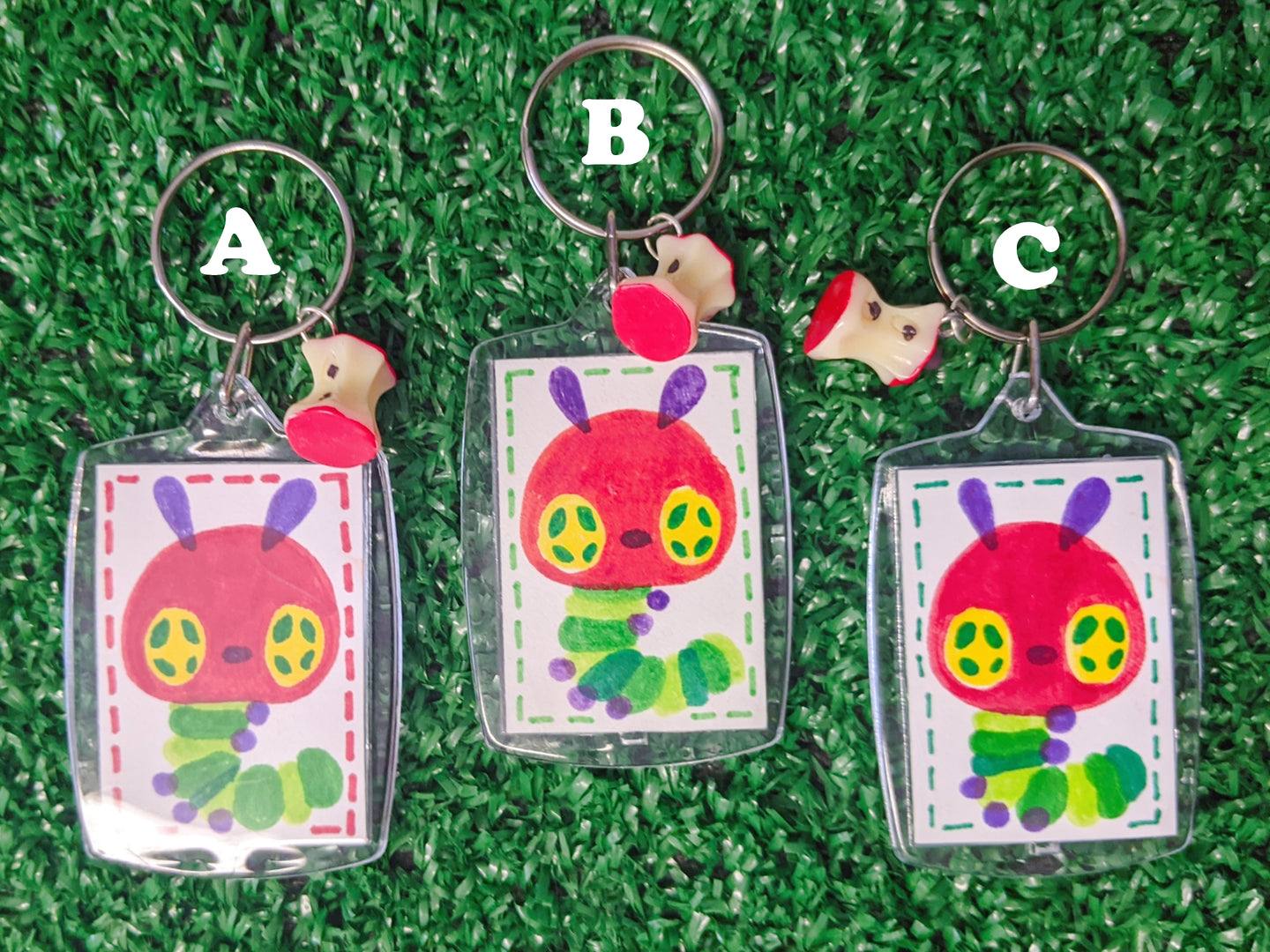 caterpillar handmade keychain