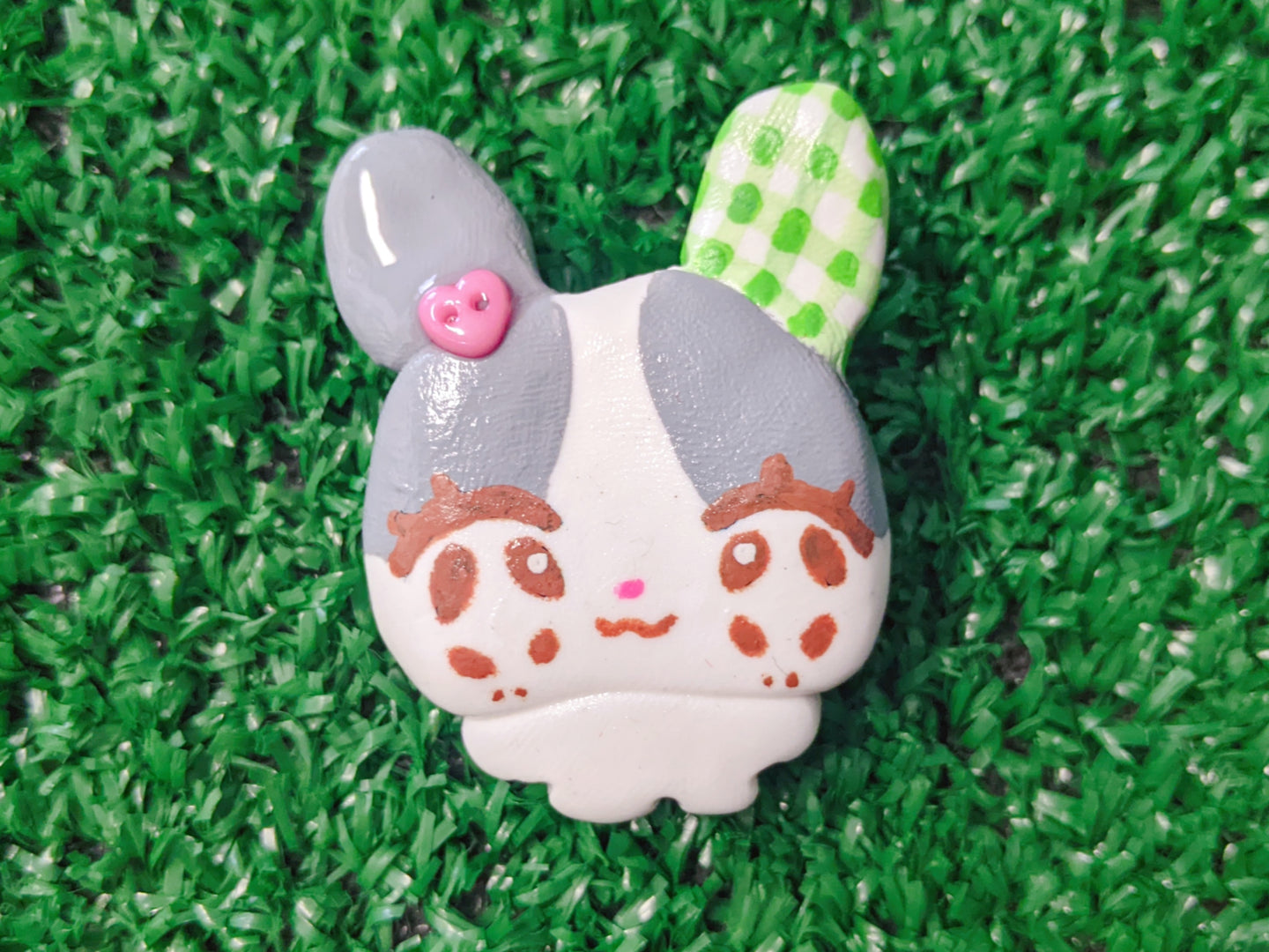 sweet memory bunny handmade pin