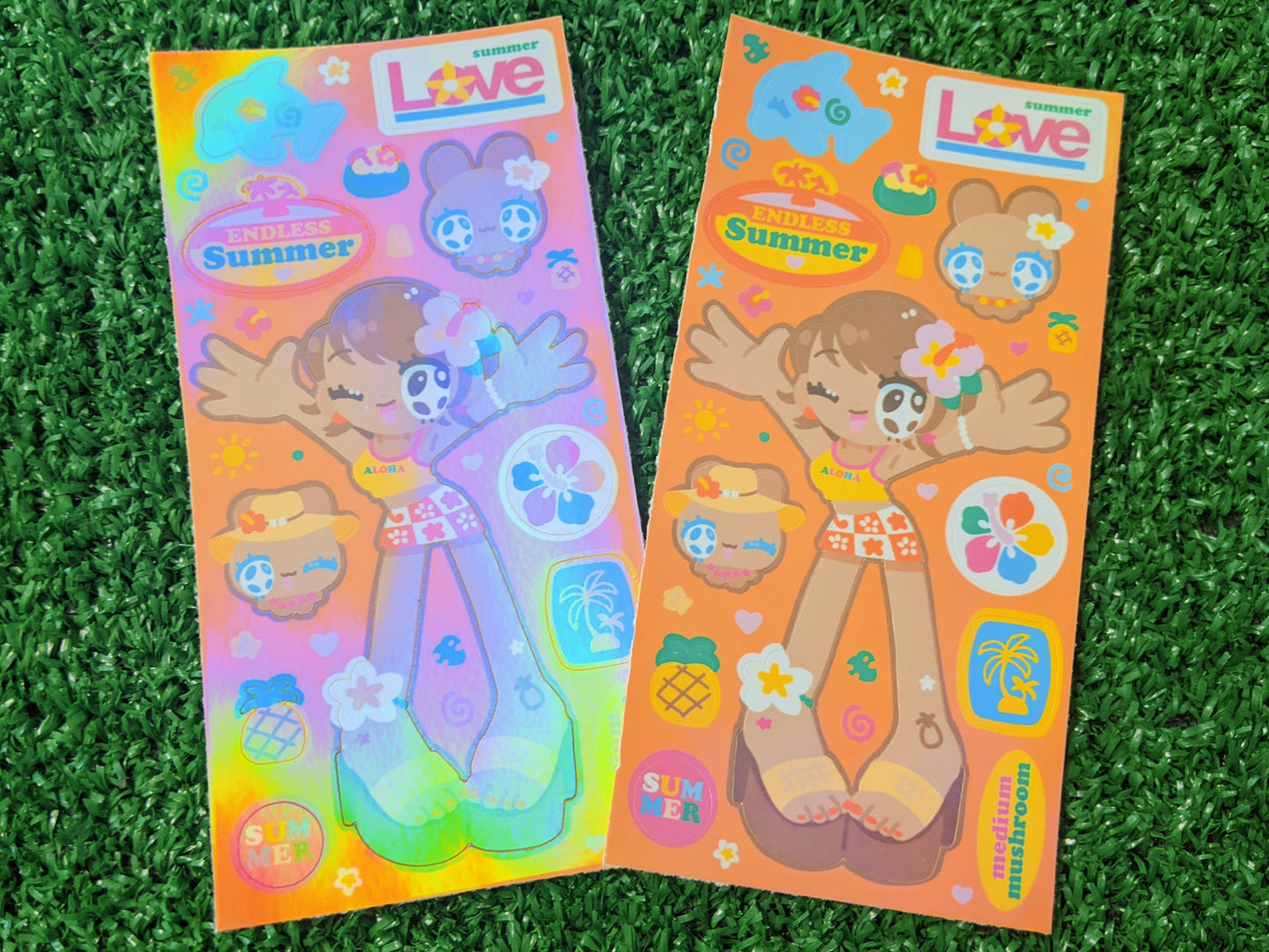 endless summer holographic sticker sheet