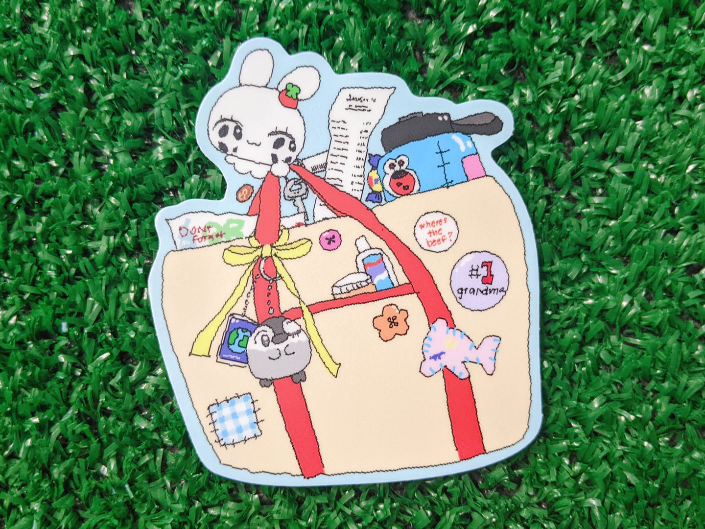 emotional support huge tote bag waterproof vinyl sticker