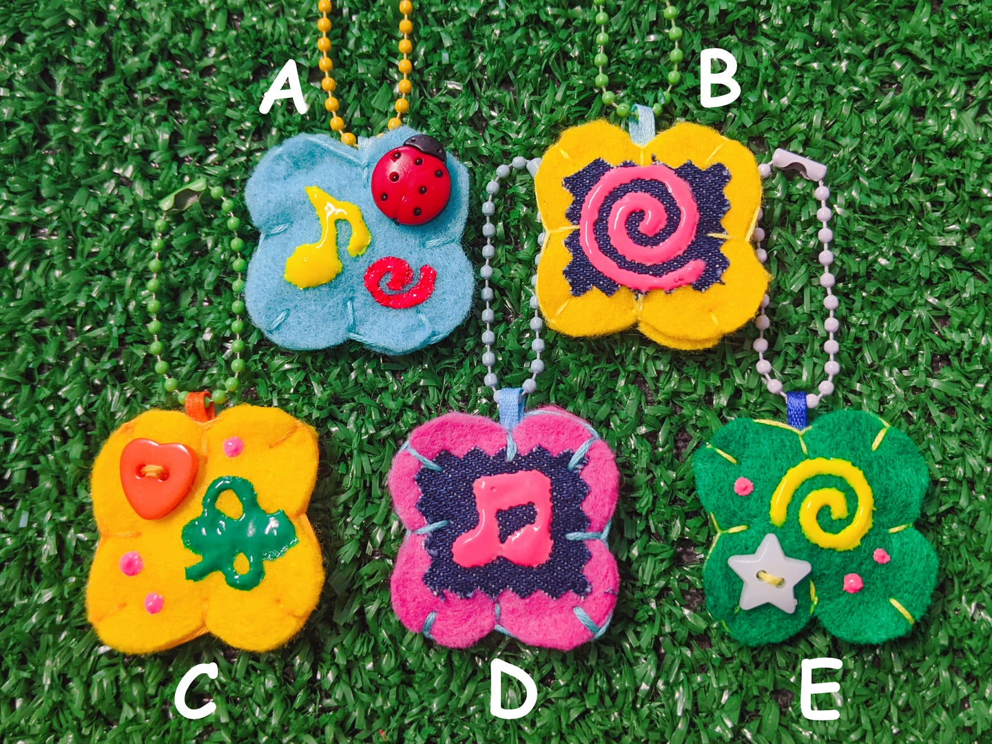 magical spell clover handmade keychain