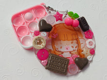 Load image into Gallery viewer, OOAK pink choco girl handmade keychain
