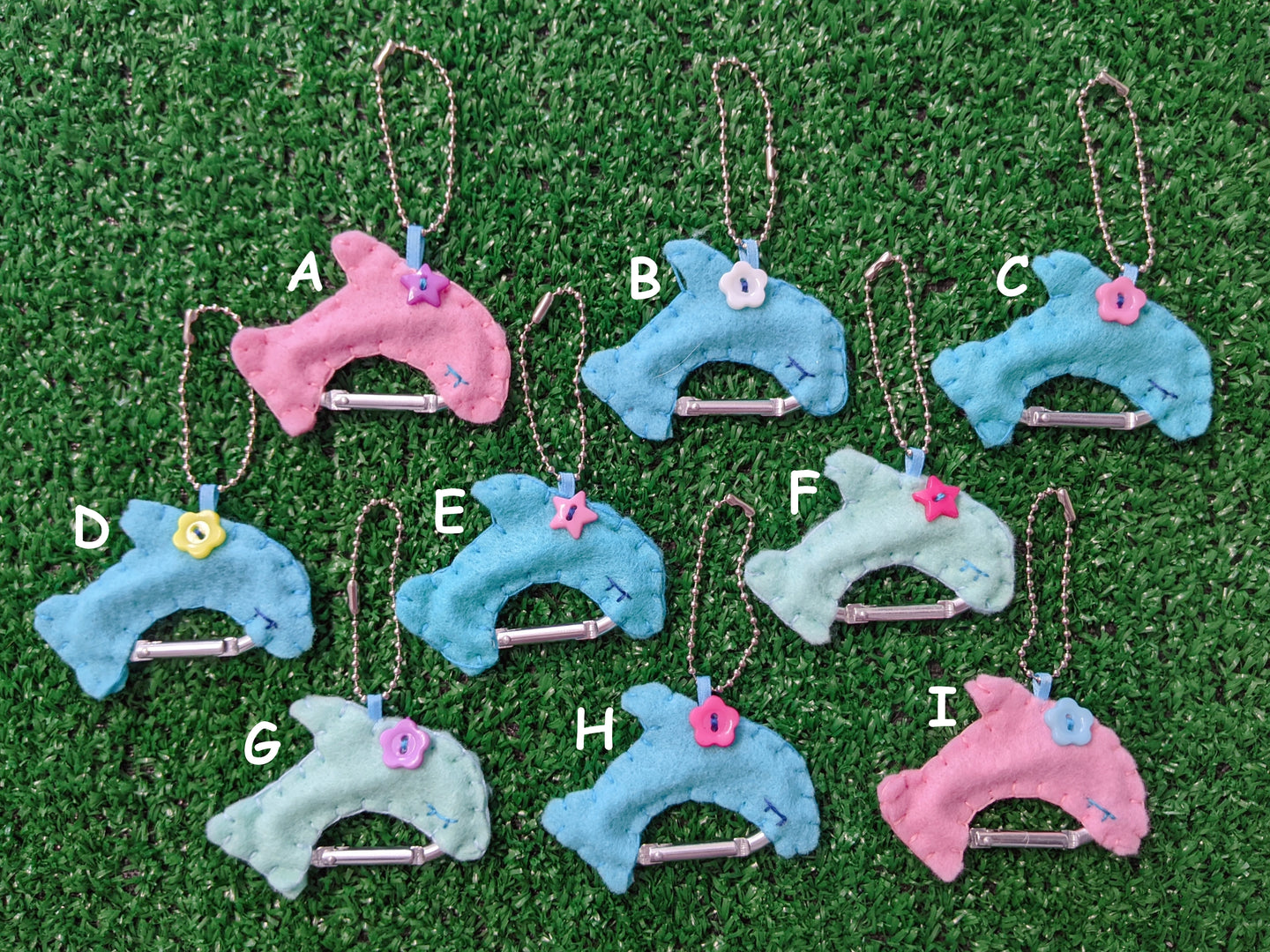 handmade dolphin carabiner keychain