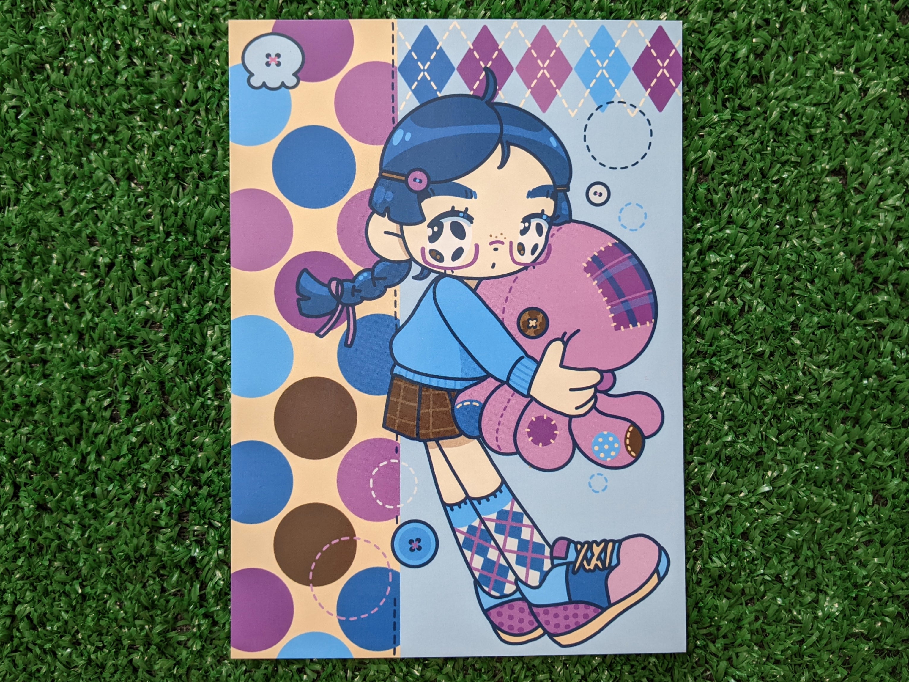 tsukimi argyle print – medium mushroom