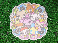 rare critter besties waterproof sticker