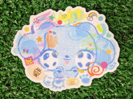 creative blue puppy waterproof sticker
