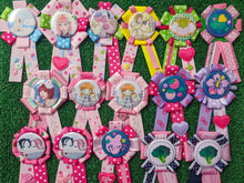 Load image into Gallery viewer, handmade rosette can badge 2way clip (girly and pink vibe)
