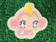 critter bestie pink monkey toy waterproof sticker