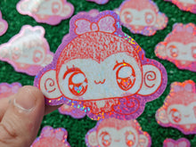 Load image into Gallery viewer, monkie girl holographic waterproof sticker
