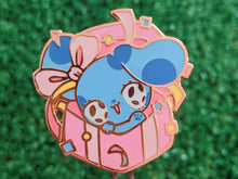 Load image into Gallery viewer, party present blue enamel pin
