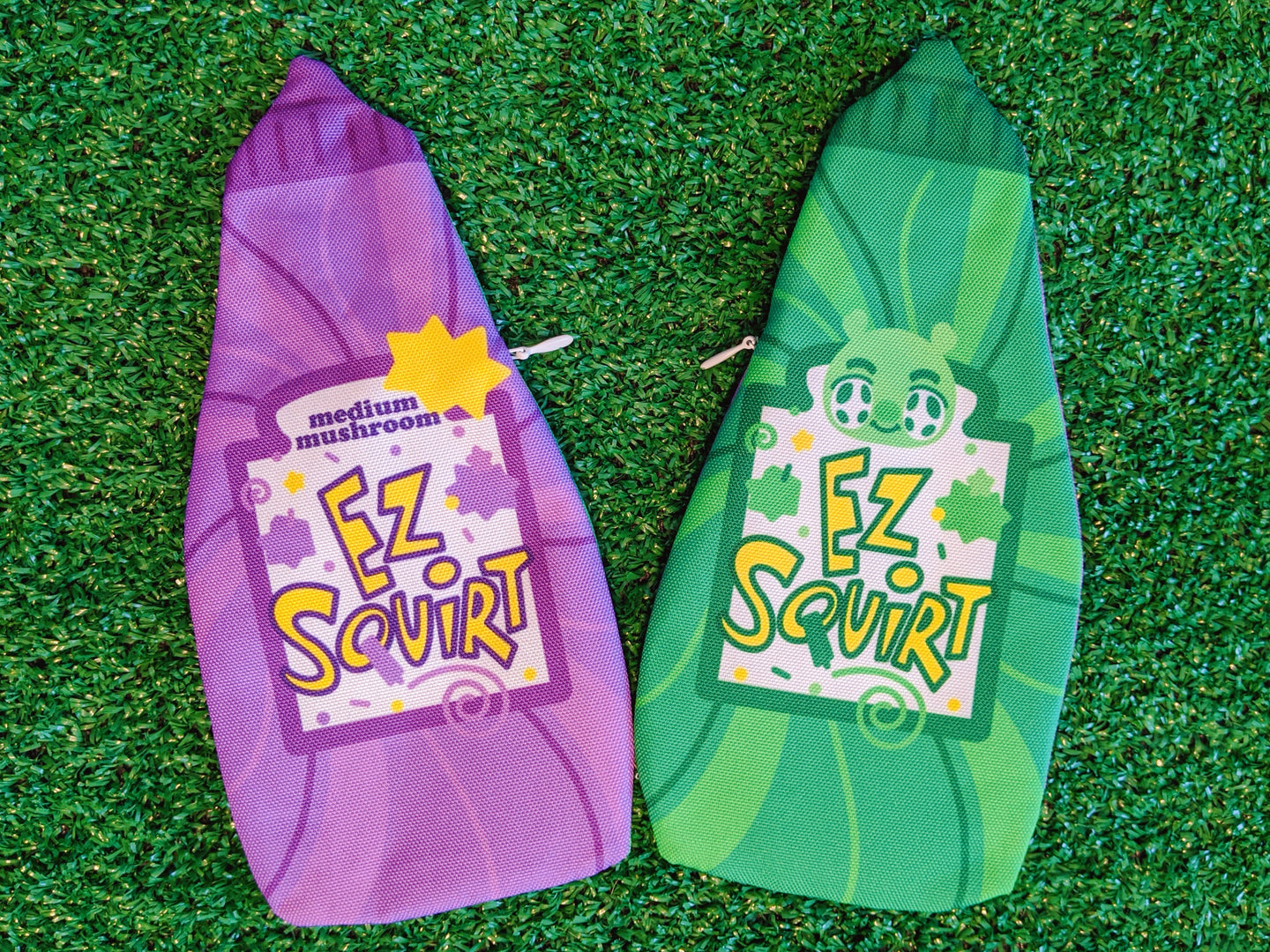 purple & green ketchup pencil pouch
