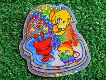 Load image into Gallery viewer, virtual pets rainbow pool holographic vinyl sticker
