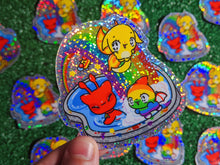 Load image into Gallery viewer, virtual pets rainbow pool holographic vinyl sticker
