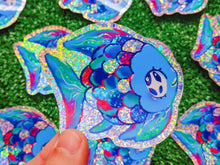 Load image into Gallery viewer, rainbow fish holographic vinyl sticker
